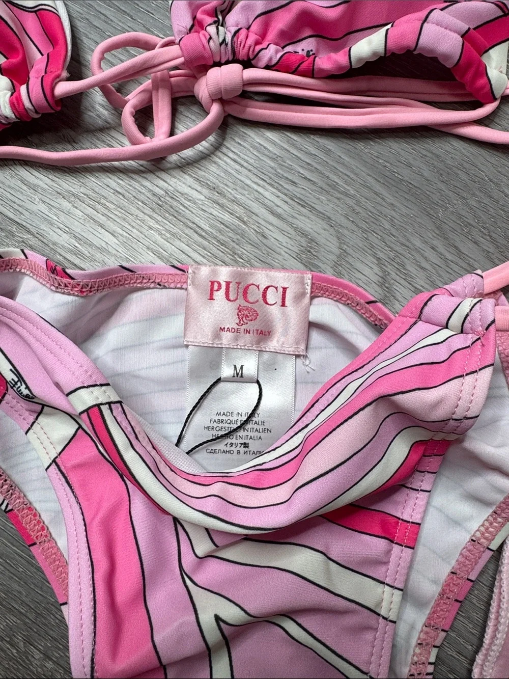 Emilio Pucci Pink Swirl Bikini with Matching Cover Scarf